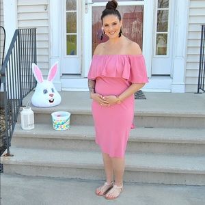 Pink maternity dress